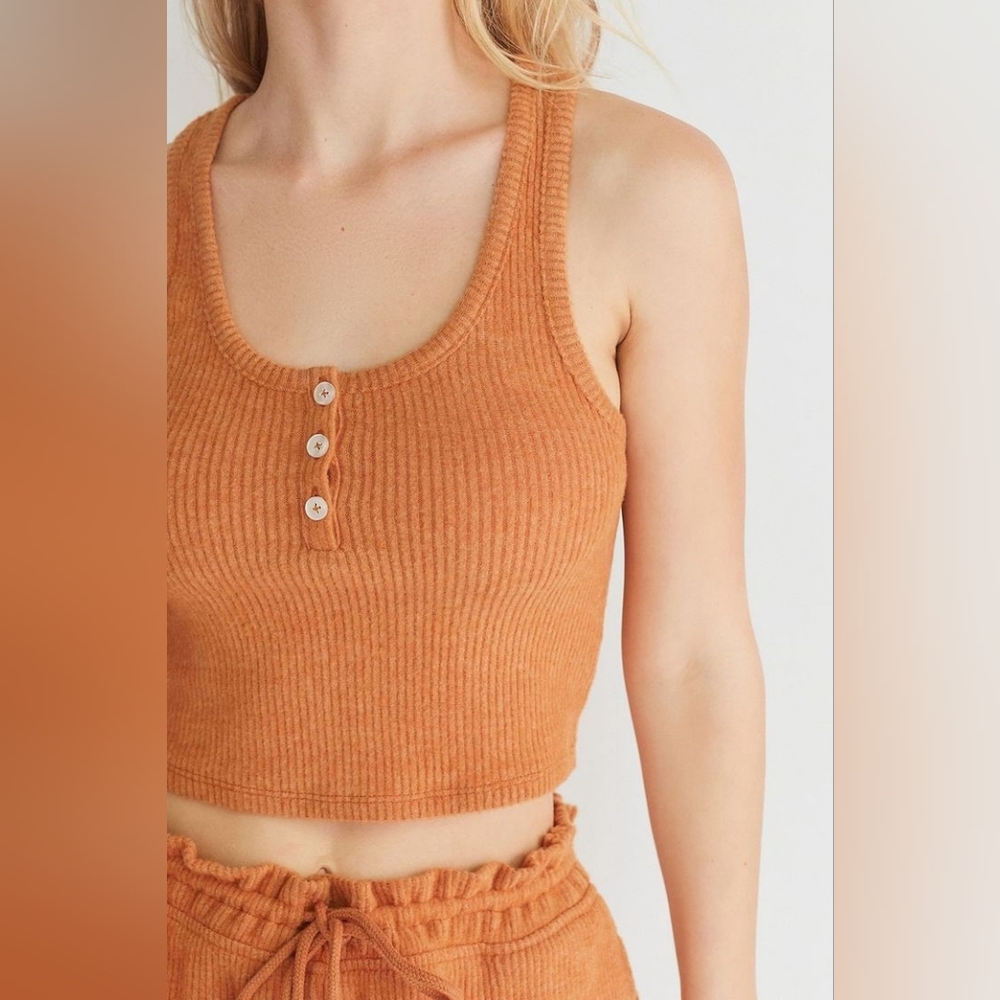 Bozzolo Ribbed Tank Top - Tangerine Color
